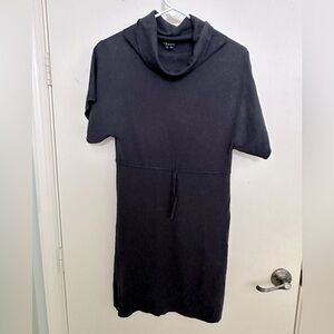 Theory cowl neck sweater dress, wool, navy blue